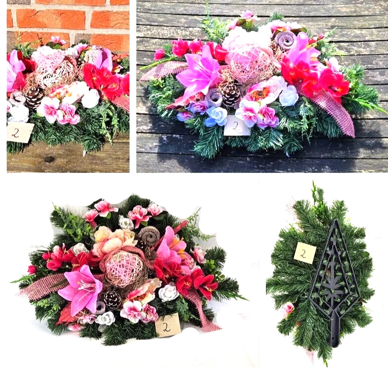 CASA - POADOR GRABSCHMUCK Rosa Exoten künstlich Totensonntag Friedhof – Bild 3