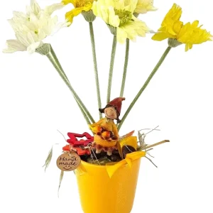 CASA - POADOR TOPFBLUME Kunstblumen Keramikgefäß Figur Blätter Geschenk
