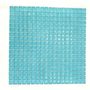 Glasmosaik Fliesen Wasserfallblau glänzend Matte 324 Steine