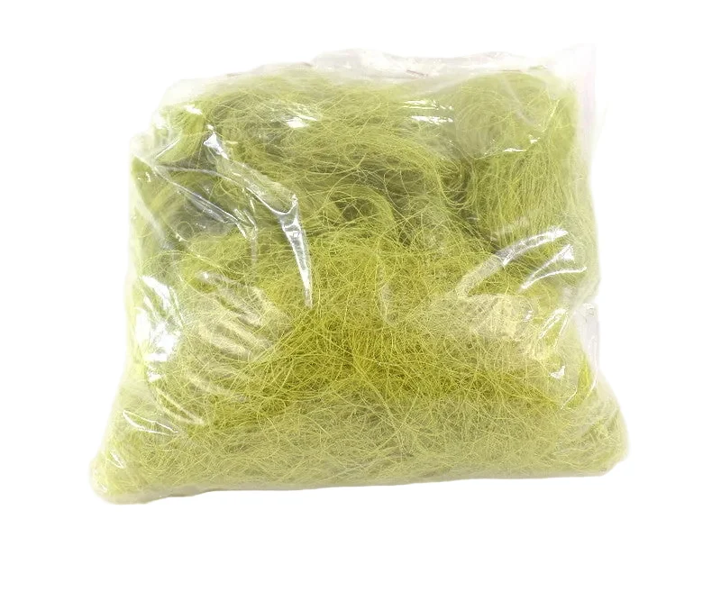 SISAL FEENHAAR gelbgrün lime 100 g gefärbt Trockenmaterial Floristik Dekoration – Bild 8