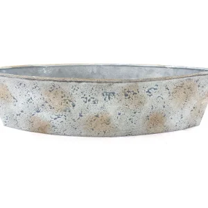 METALLGEFÄßE  20 STÜCK Ellipse blau grau     30 x 8 x 6,5 cm bepflanzen Dekoration