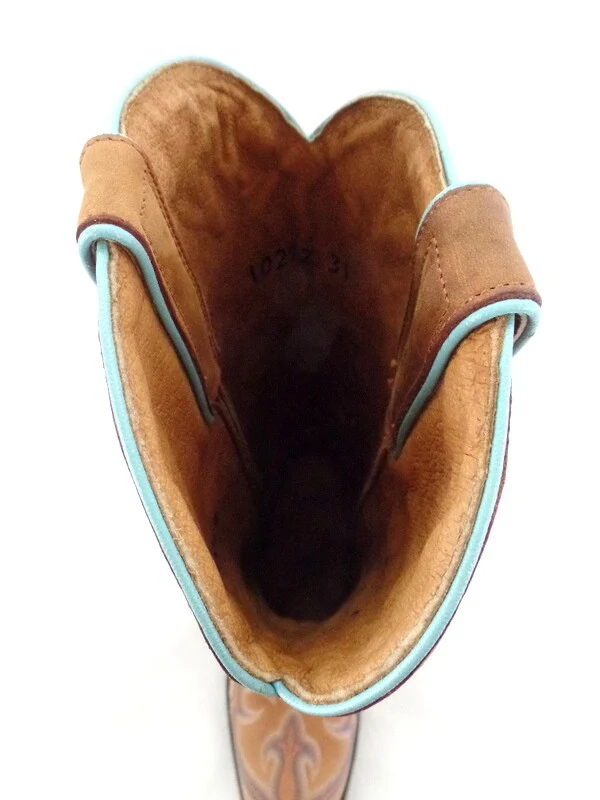 Westernstiefel 39 Hellbraun Lane Cowboystiefel Echt Leder spitz Applikationen – Bild 9