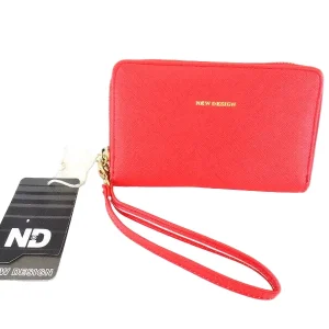 GELDBÖRSE PORTMONAIE Wallet Rot Etui New Design Querformat Trageschlaufe