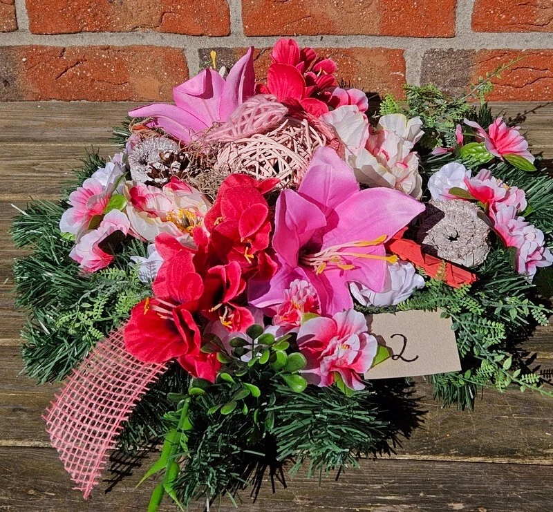 CASA - POADOR GRABSCHMUCK Rosa Exoten künstlich Totensonntag Friedhof – Bild 9