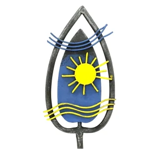GARTENSTECKER WELLEN Sonne 70 cm H Pflanzstecker Gartenstab Metall Deko