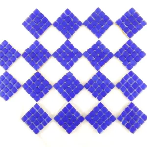 BORDÜRE Glasmosaik Blau matt Glas Borde 18 x Quadrate 50 x 50 mm 288 Steine 5 mm