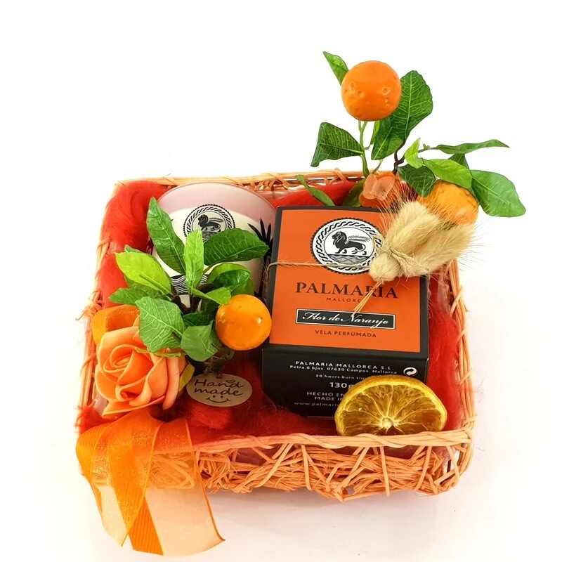 Geschenk Palmaria Mallorca Duftkerze 130 g Glas Flor de Naranjo Orange – Bild 3