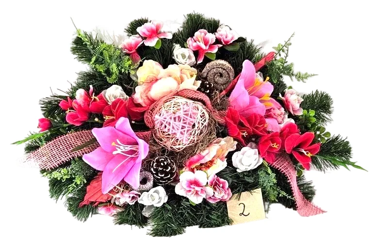 CASA - POADOR GRABSCHMUCK Rosa Exoten künstlich Totensonntag Friedhof – Bild 2