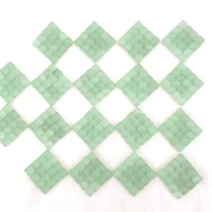 BORDÜRE Glasmosaik hell Grün matt Glas Borde 18 x Quadrate 5 mm