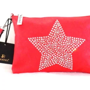 Tasche Damen Eternel Clutch Rot Straß Stern Schultertasche Damenhandtasche