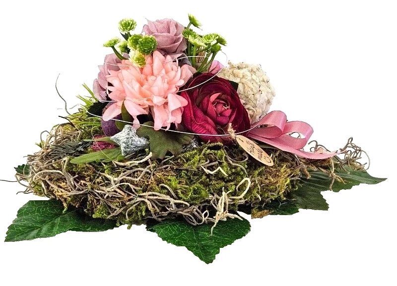 CASA - POADOR GRABSCHMUCK Herz Gesteck Rose Kunstblumen Allerheiligen Gedenken – Bild 7