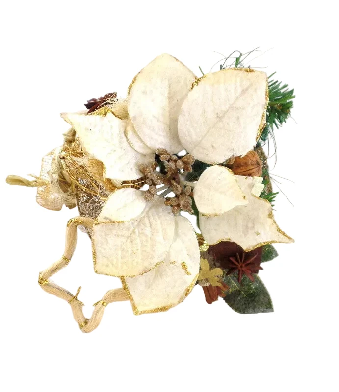 CASA - POADOR WEIHNACHTSSTRAUß creme Weihnachtsstern künstliche Accessoires – Bild 6