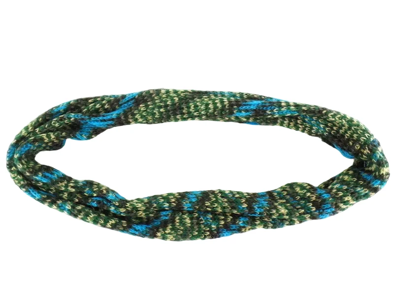 SCHAL RUNDSCHAL LOOP Blau Beige Grün gestrickt Tricote Main gemustert weich – Bild 5