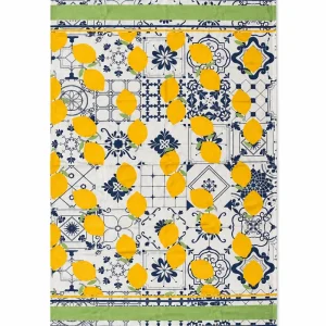 Strandtuch „Limoni“ – Sizilianisches Zitronen-Design | 100 × 180 cm