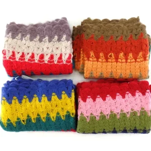 SCHAL LOOP WICKELSCHAL Bunt in 4 Farbvarianten Gelb, Rosa, Beige, Orange wählbar