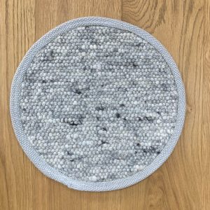 Runder Schafwollteppich Giro 5702 naturgrau grau dunkel