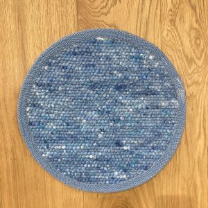 Runder Schafwollteppich Giro 5821 blau mittel