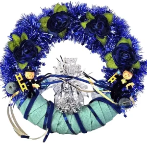 CASA - POADOR GLÜCKSTREFFEN Kranz Blau Schornsteinfeger 35 cm Silvester Neujahr
