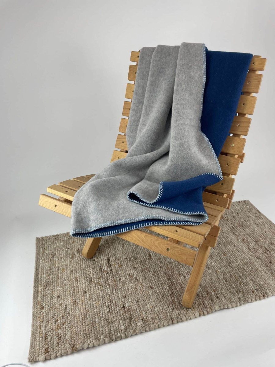 Wolldecke BlueTideGrey