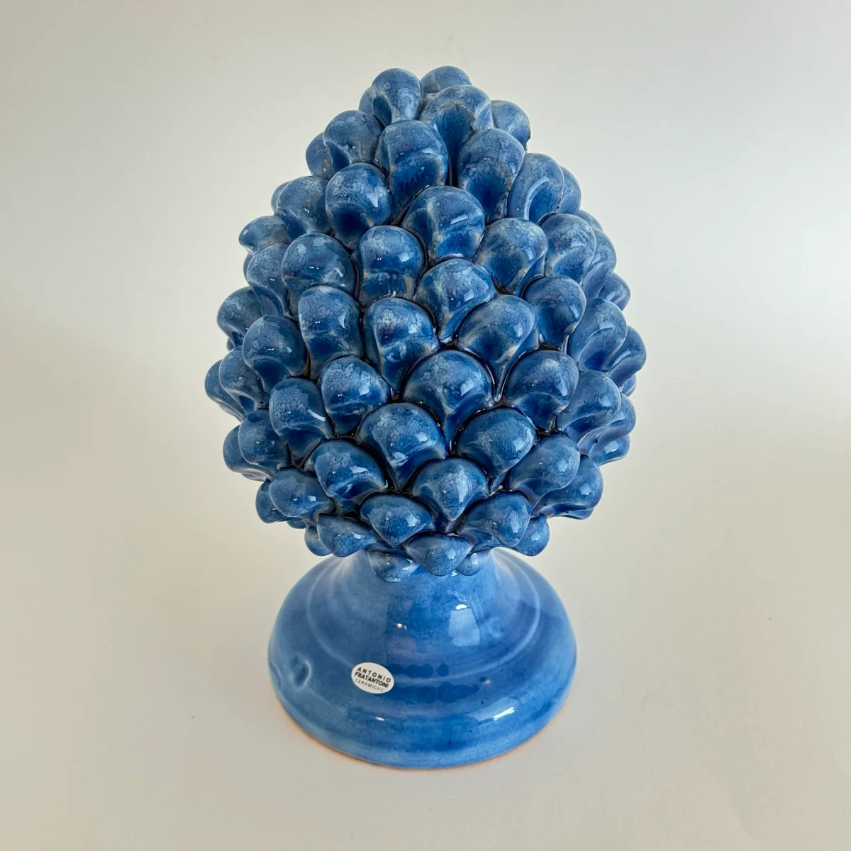 Keramik-Pinienzapfen „Pigna“ – Blau glänzend, 20 cm