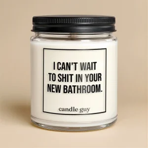 Kerze mit Spruch | I can’t wait to shit in your new bathroom.
