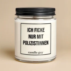 Kerze mit Spruch | Ich ficke nur mit Polizistinnen.