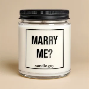 Kerze mit Spruch | Marry me? | Farbe Weiß