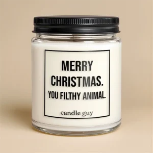Kerze mit Spruch | Merry Christmas. You filthy animal.