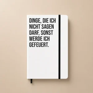 Notizbuch mit Spruch | Dinge, die ich nicht sagen darf, sonst werde ich gefeuert.