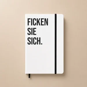 Notizbuch mit Spruch | Ficken Sie sich.