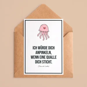 Grußkarte | Ich würde dich anpinkeln wenn eine Qualle dich sticht