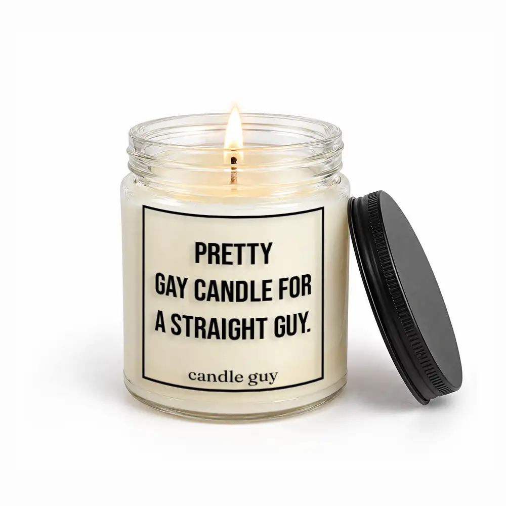 Kerze mit Spruch | Pretty gay candle for a straight guy. – Bild 6
