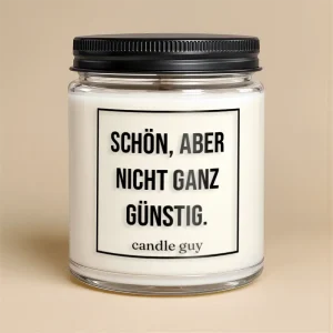 Kerze mit Spruch | Schön, aber nicht ganz günstig. | Farbe Weiß