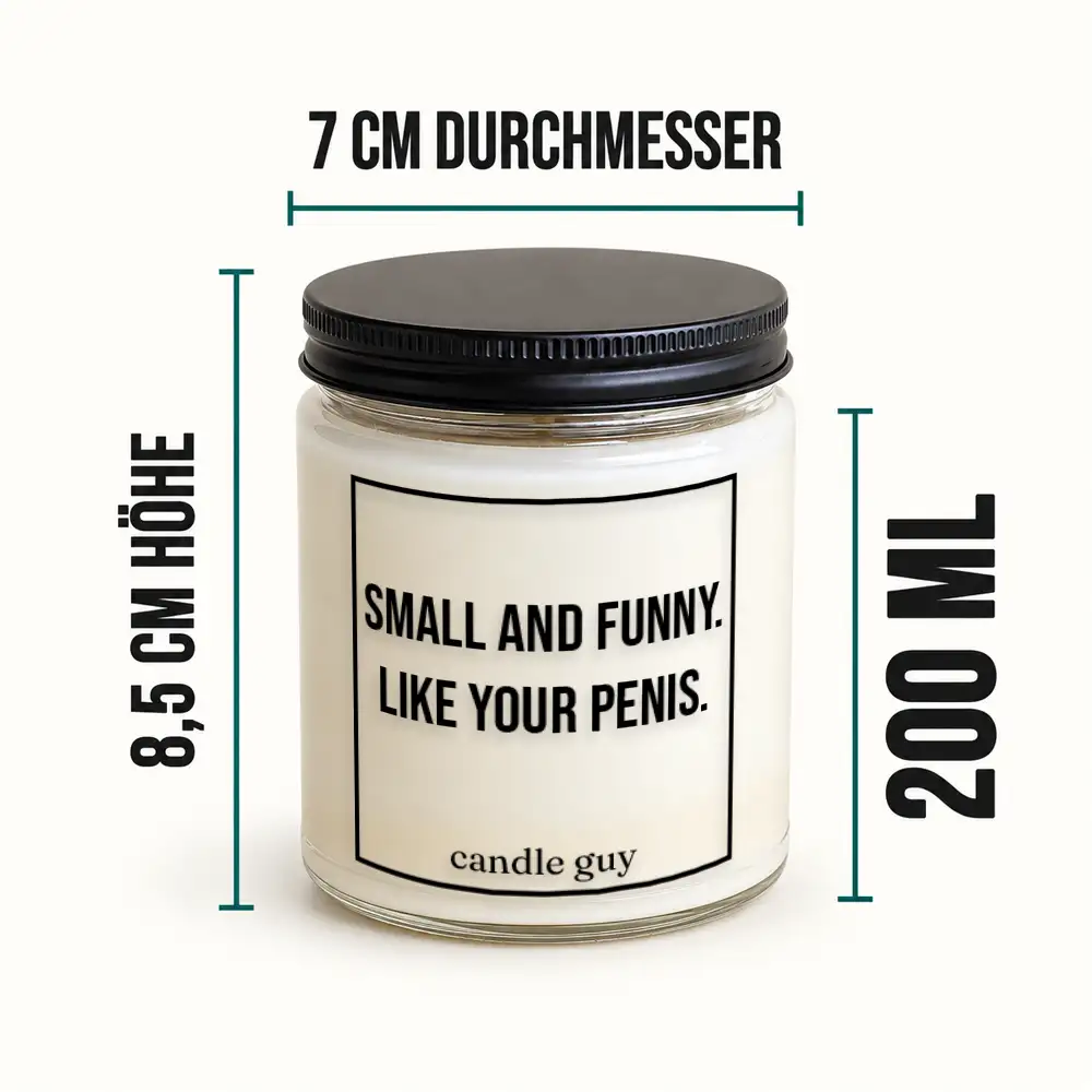 Kerze mit Spruch | Small and funny. Like your penis. – Bild 7