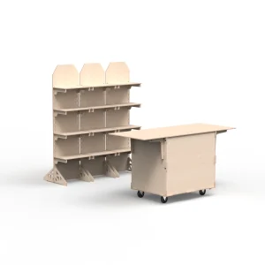 Display Cart Set with 3 Adjustable Stands